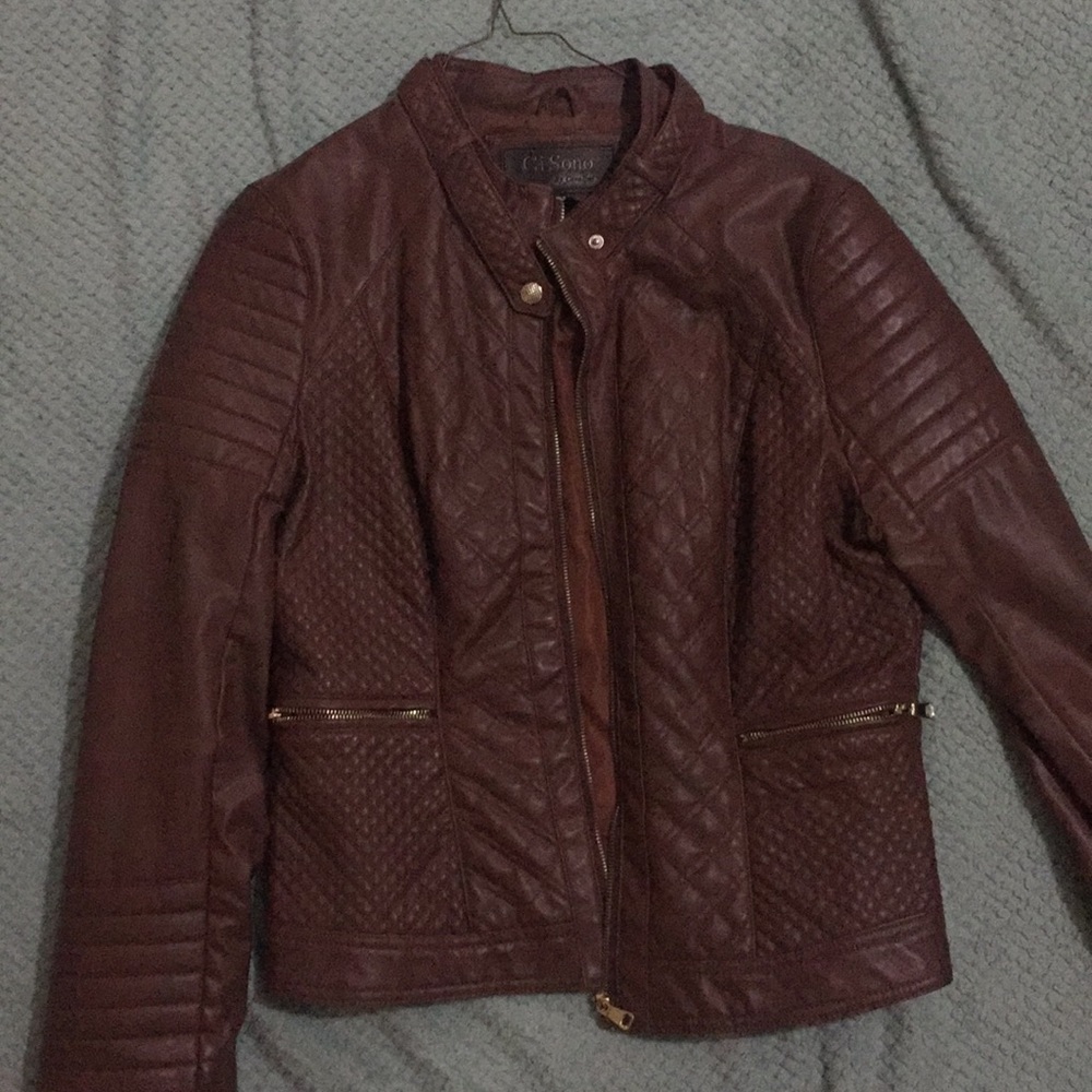 Brown leather jacket
